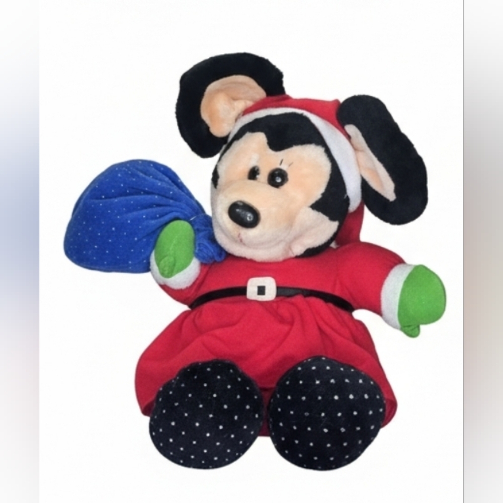 NWOT Minnie Mouse Happiness Aid - Red, Black, Green Santa Christmas Plush